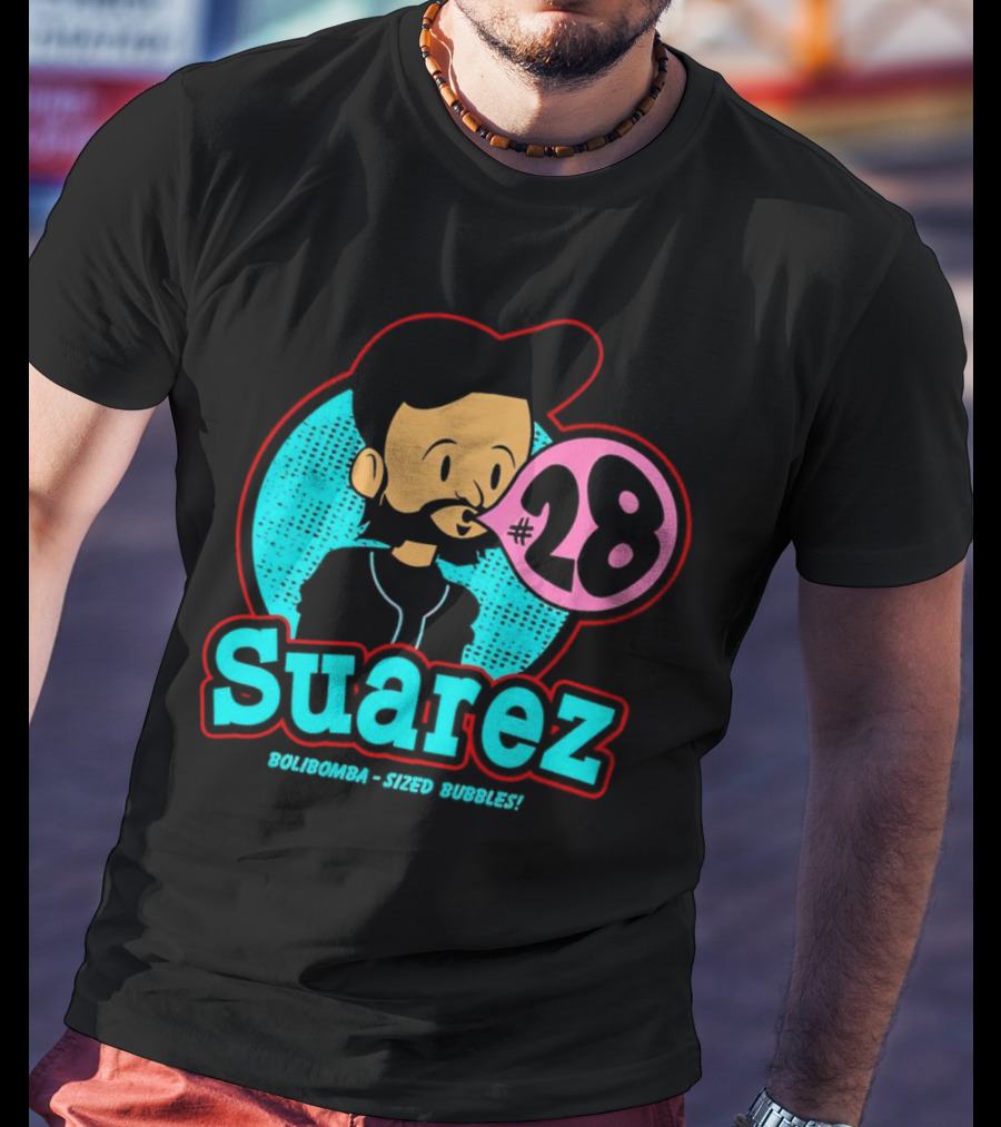 Suarez #28 Bolibomba Sized Bubbles Cartoon Cincinnati Reds Bubblegum T-Shirt