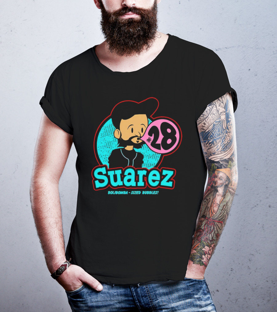 Suarez #28 Bolibomba Sized Bubbles Cartoon Cincinnati Reds Bubblegum T-Shirt