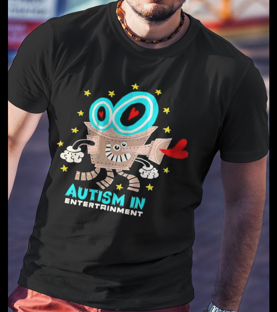 Autism In Entertainment Starry-Eyed Robot With Heart Projector T-Shirt
