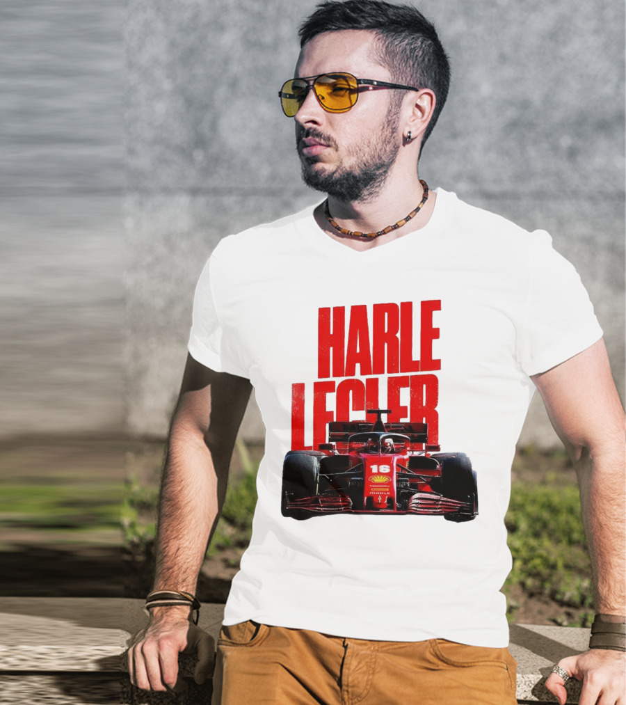 Groovy Ferrari Charles Leclerc Formula 1 Car 16 Racing Legend T-Shirt