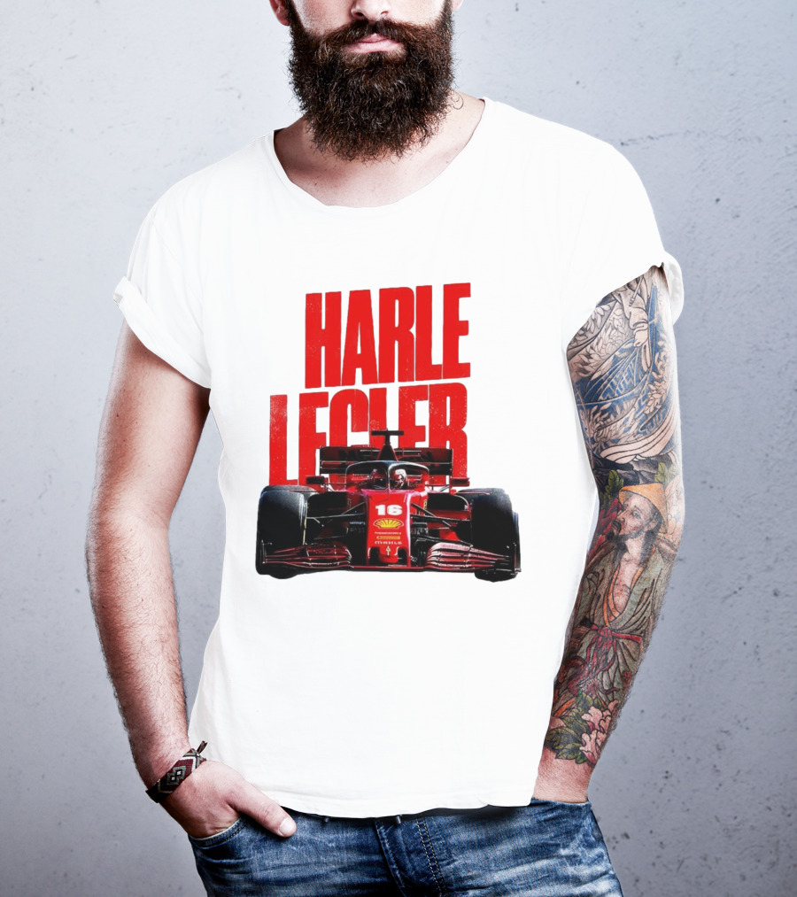 Groovy Ferrari Charles Leclerc Formula 1 Car 16 Racing Legend T-Shirt