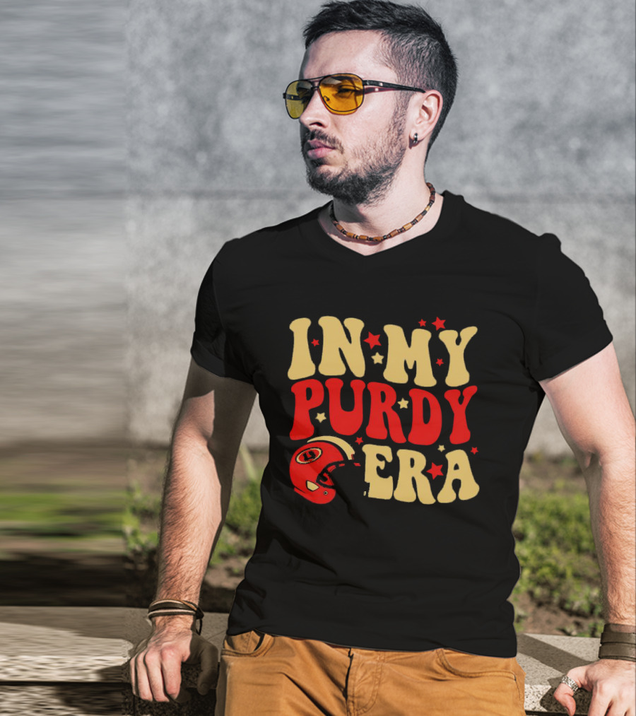 San Francisco 49ers In My Purdy Era Football Helmet Stars T-Shirt