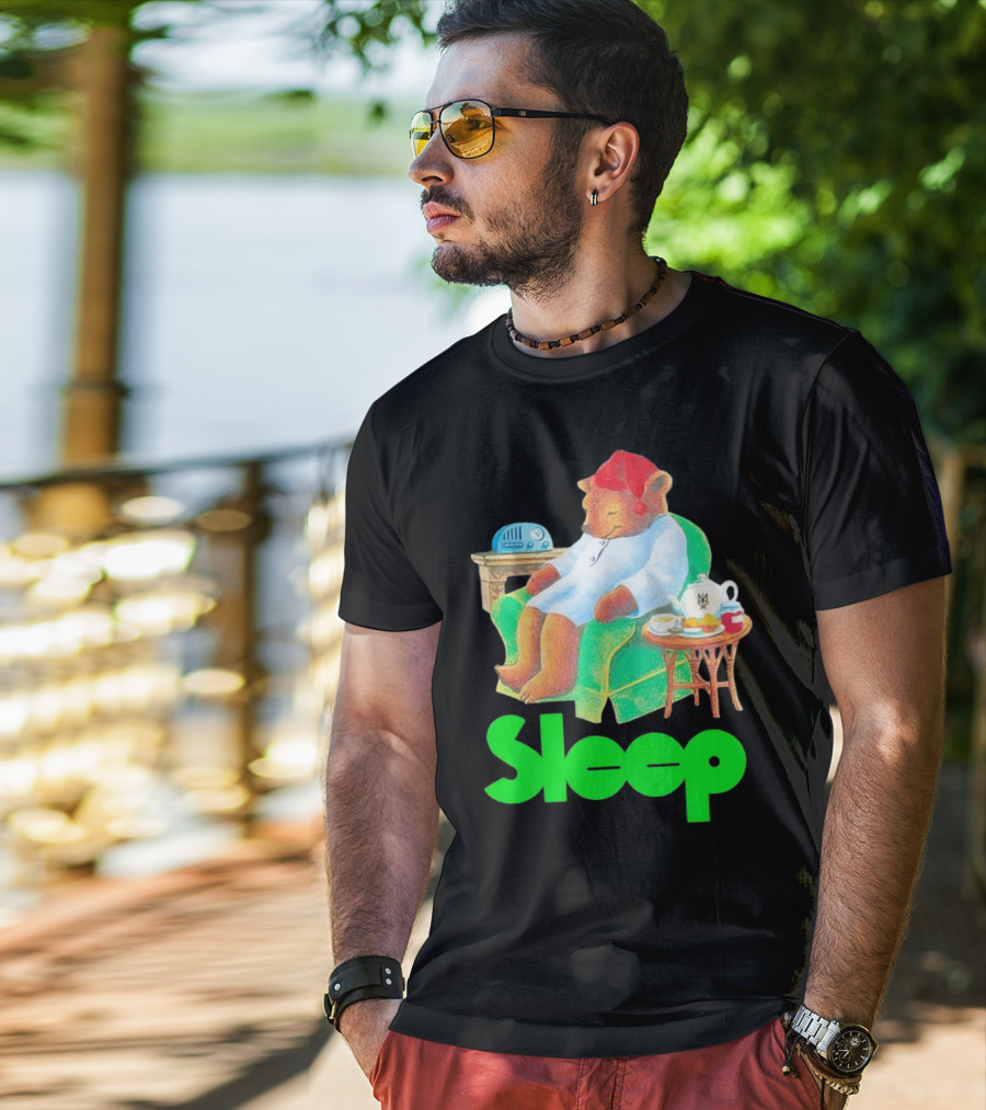 Sleep Tea Bear Radio Chair Cozy Time T-Shirt