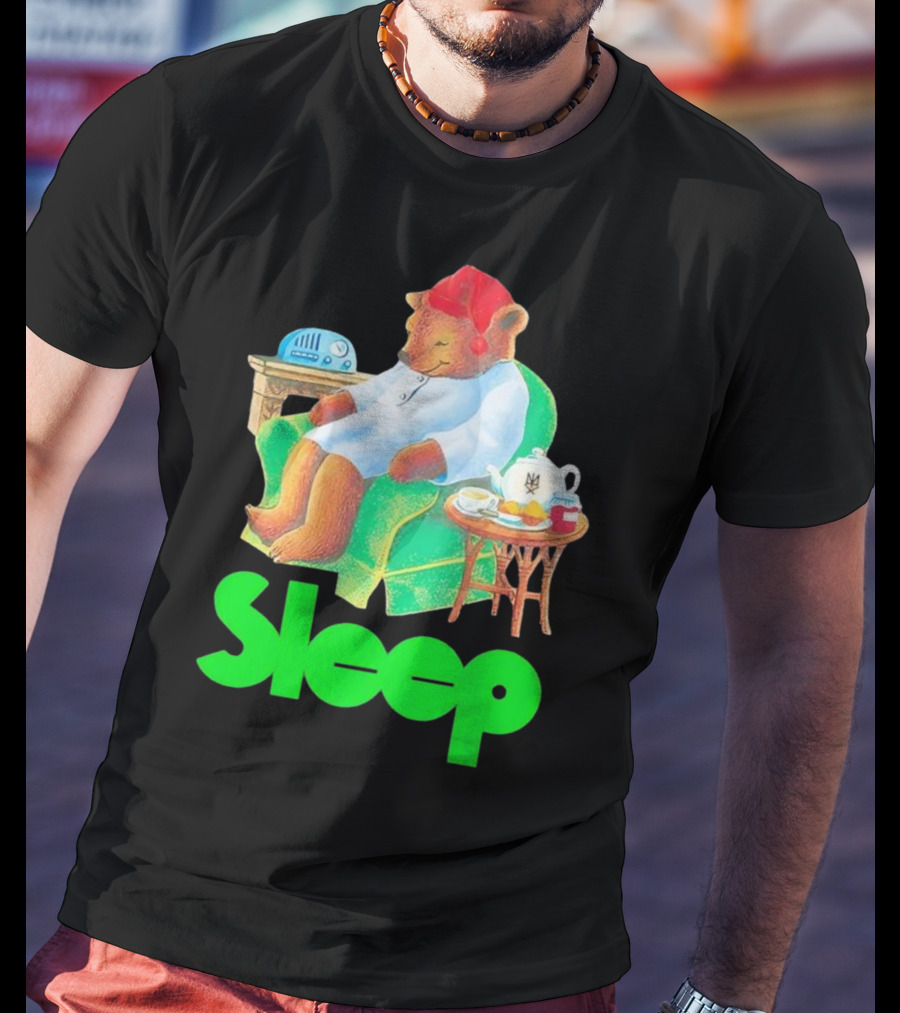 Sleep Tea Bear Radio Chair Cozy Time T-Shirt