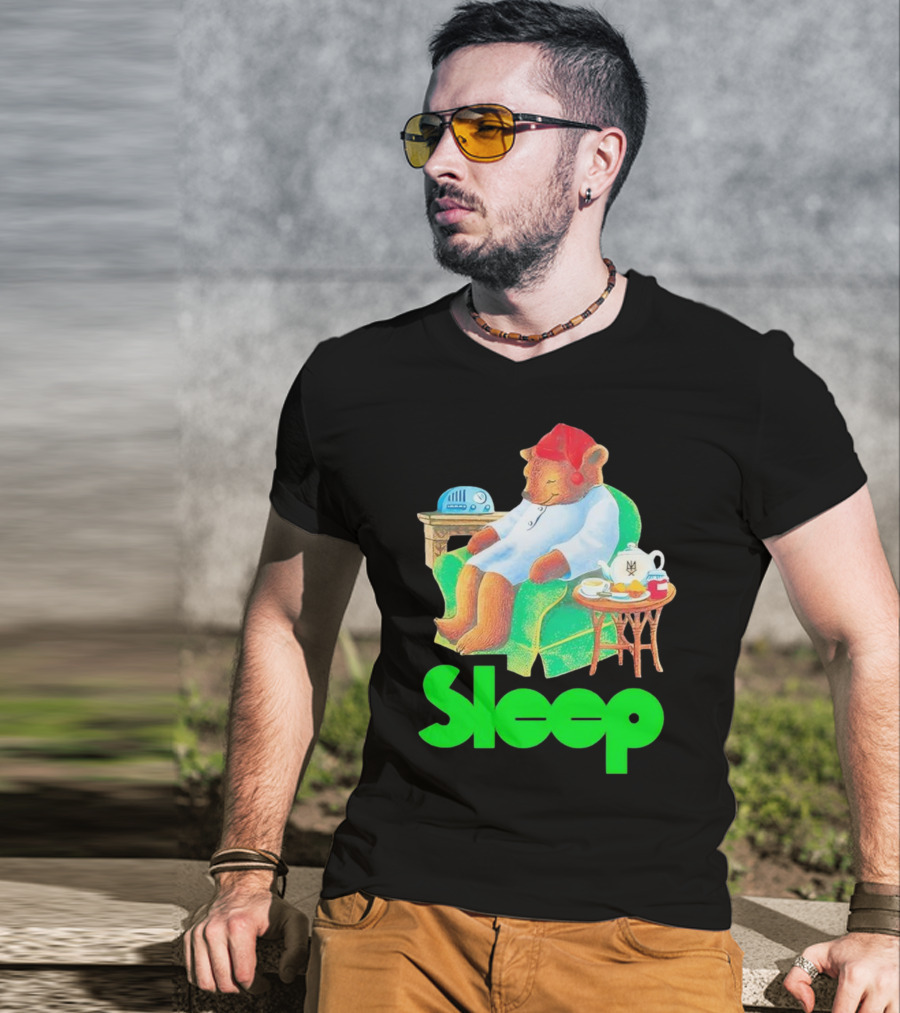 Sleep Tea Bear Radio Chair Cozy Time T-Shirt