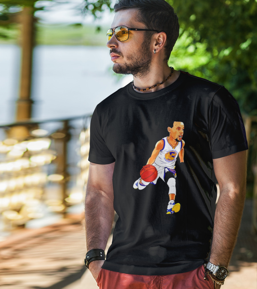 Steph Curry Oakland Basketball Cartoon Golden State Warriors T-Shirt