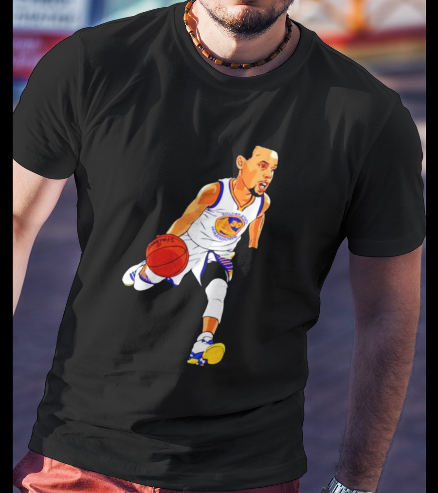 Steph Curry Oakland Basketball Cartoon Golden State Warriors T-Shirt