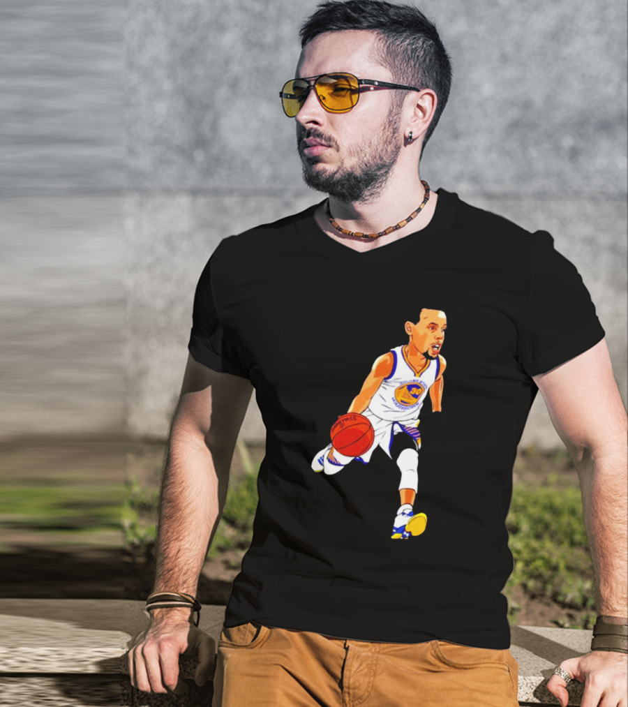 Steph Curry Oakland Basketball Cartoon Golden State Warriors T-Shirt