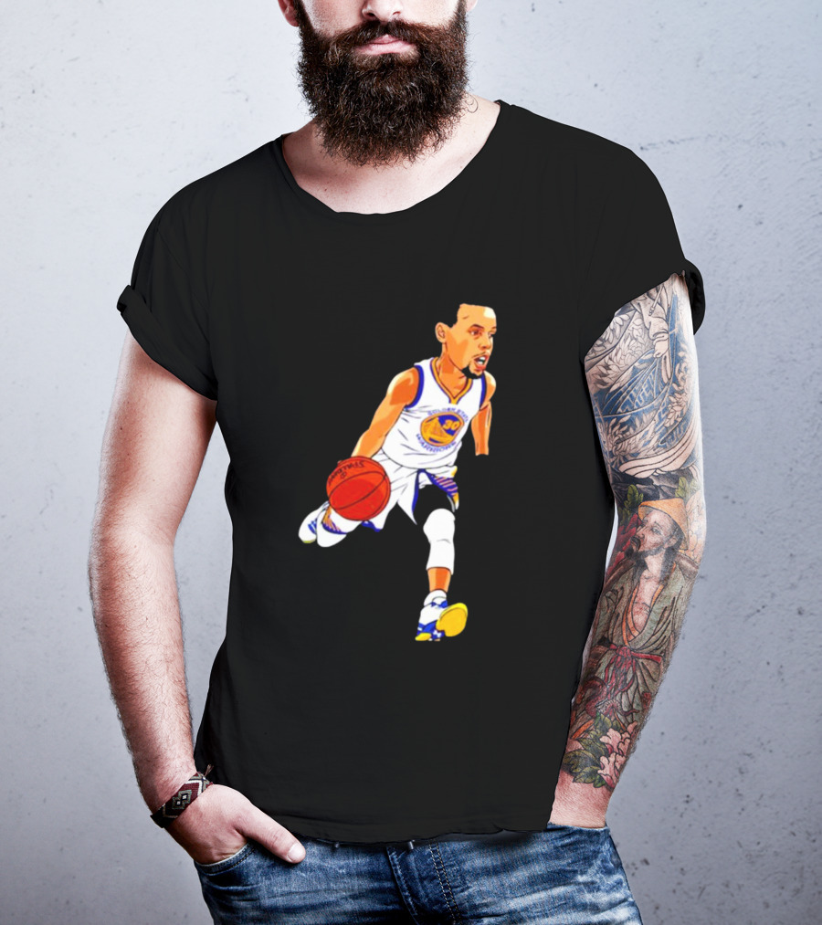 Steph Curry Oakland Basketball Cartoon Golden State Warriors T-Shirt