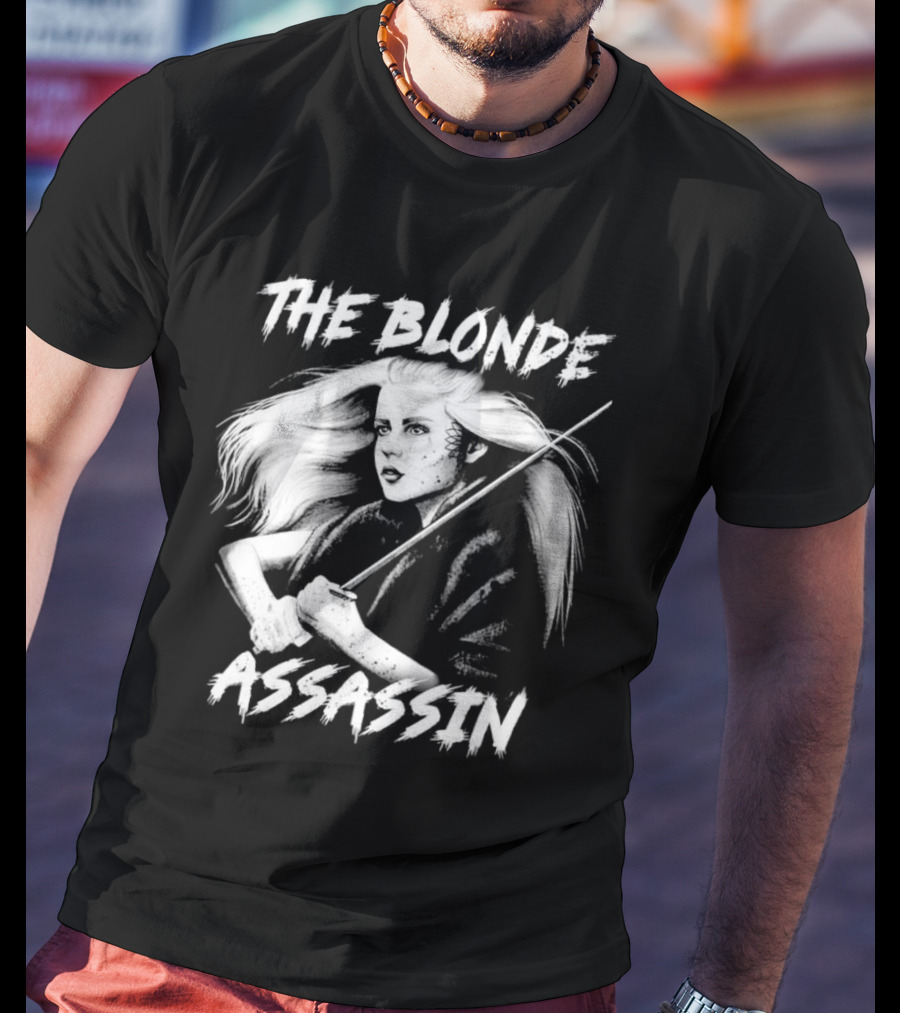 THE BLONDE ASSASSIN SWORD-WIELDING WARRIOR T-Shirt