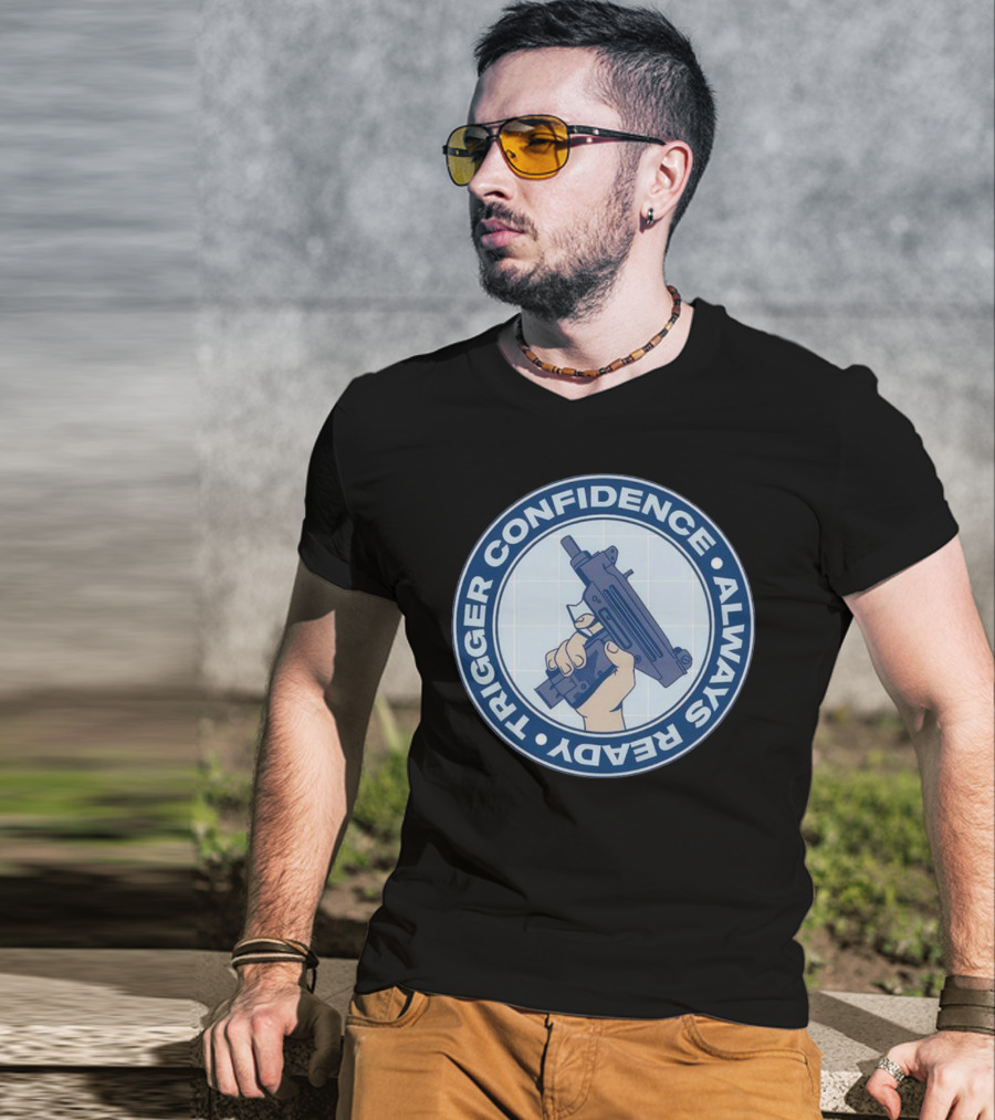 Fudd Busters Trigger Confidence Always Ready Handgun Emblem T-Shirt