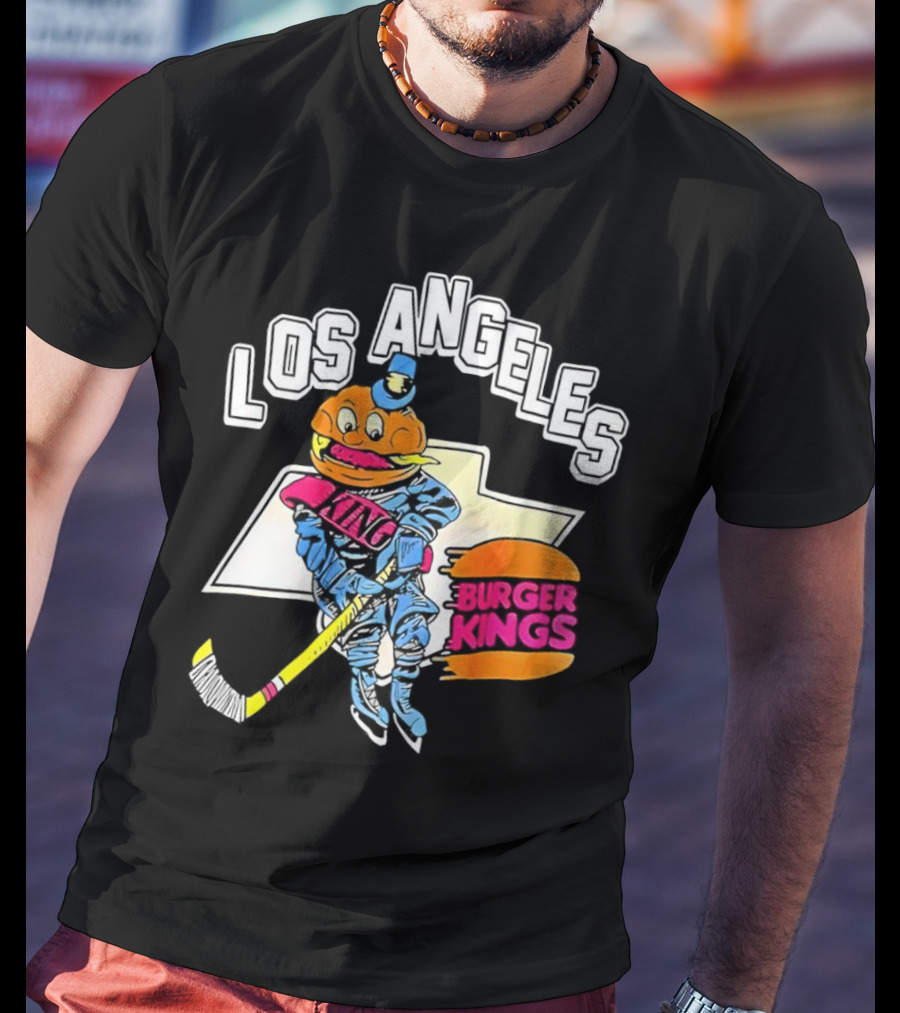 Los Angeles Burger Kings Hockey Comic Mascot T-Shirt