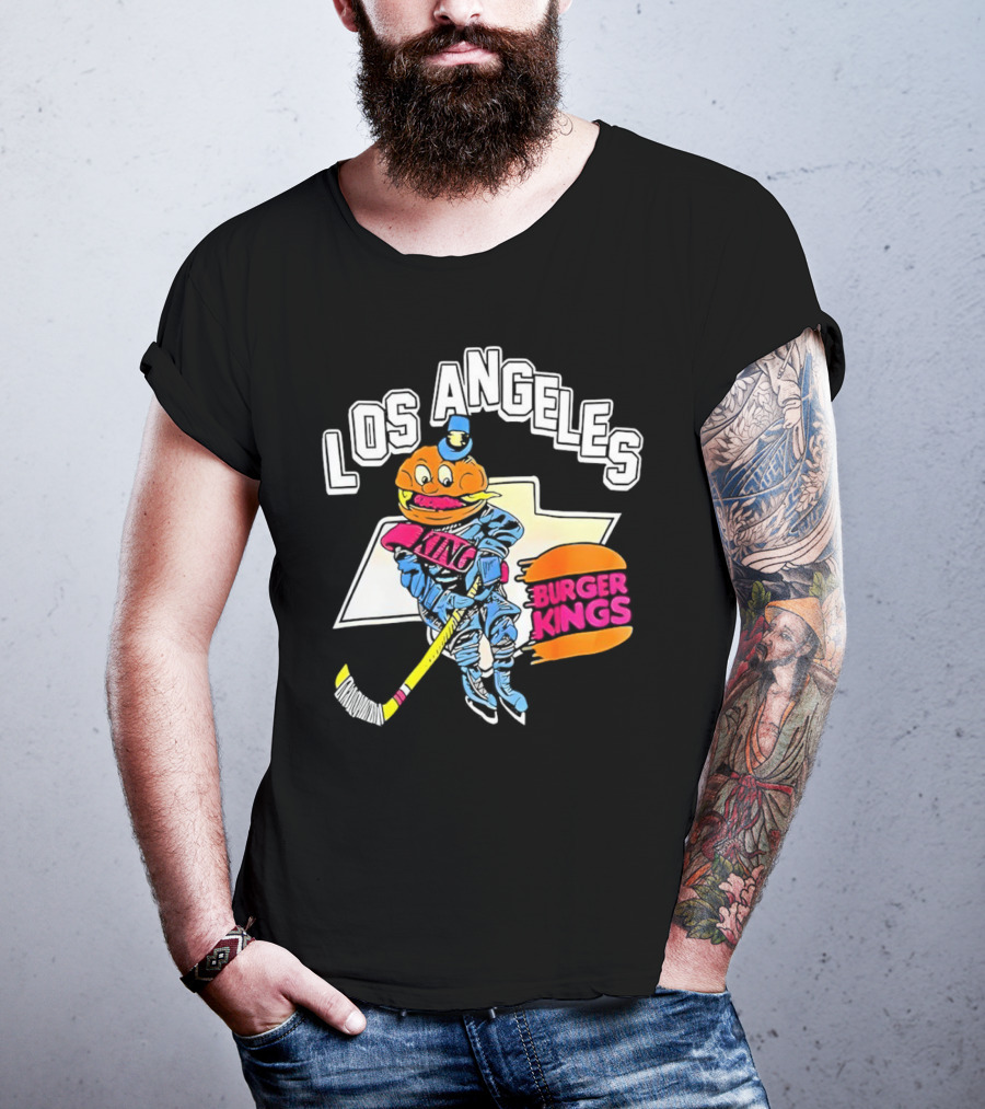 Los Angeles Burger Kings Hockey Comic Mascot T-Shirt