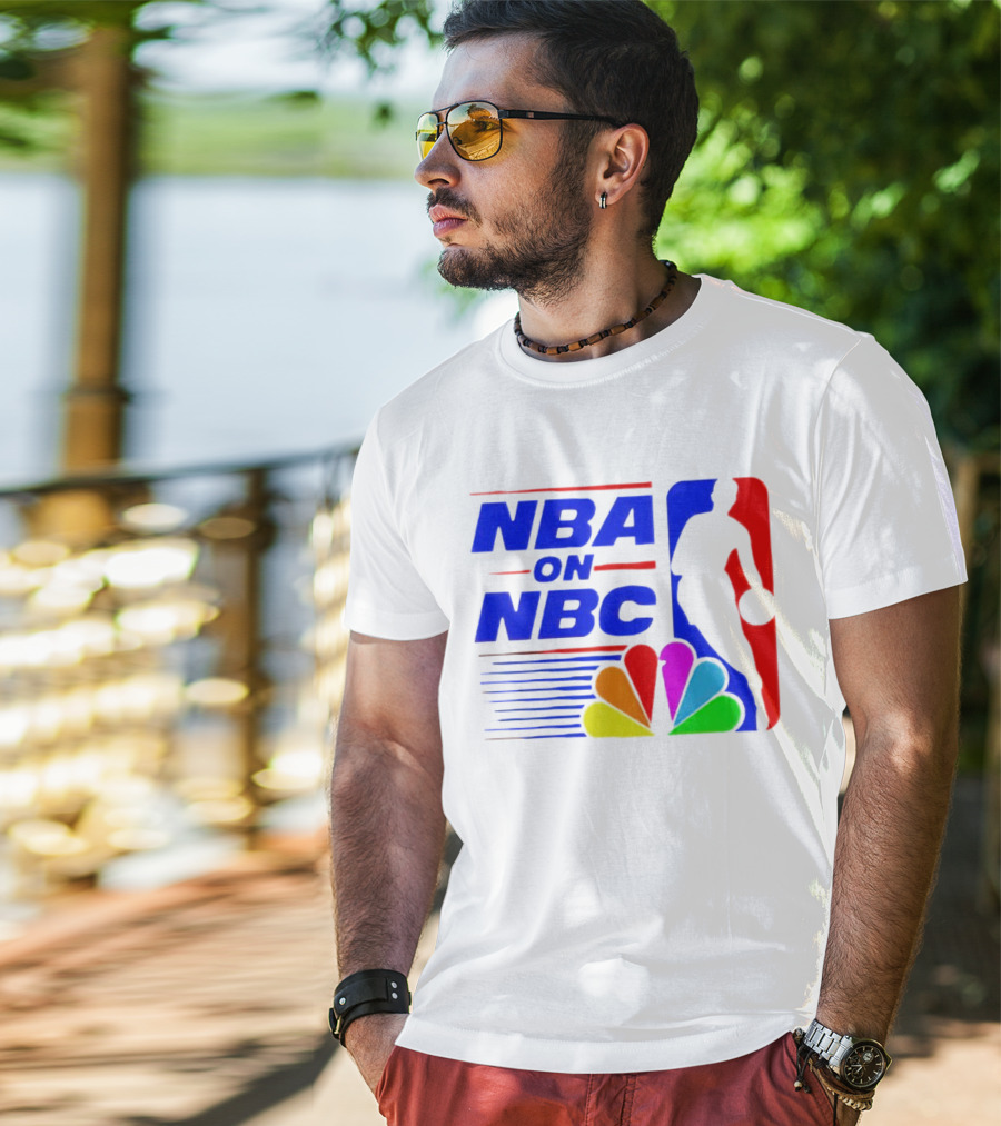 NBA On NBC Basketball Silhouette With Peacock T-Shirt