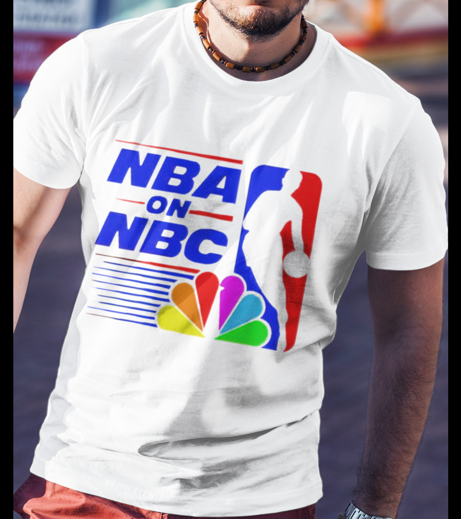 NBA On NBC Basketball Silhouette With Peacock T-Shirt
