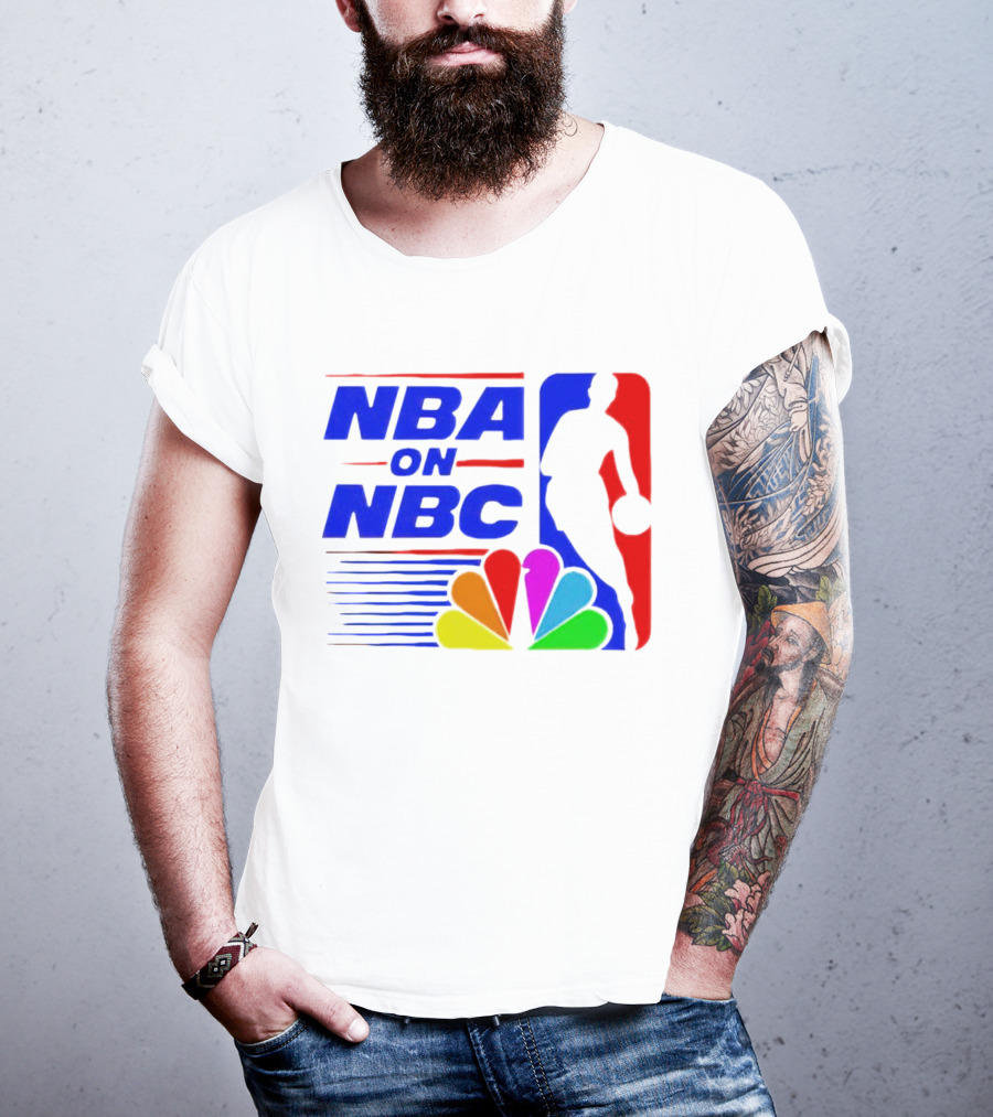 NBA On NBC Basketball Silhouette With Peacock T-Shirt