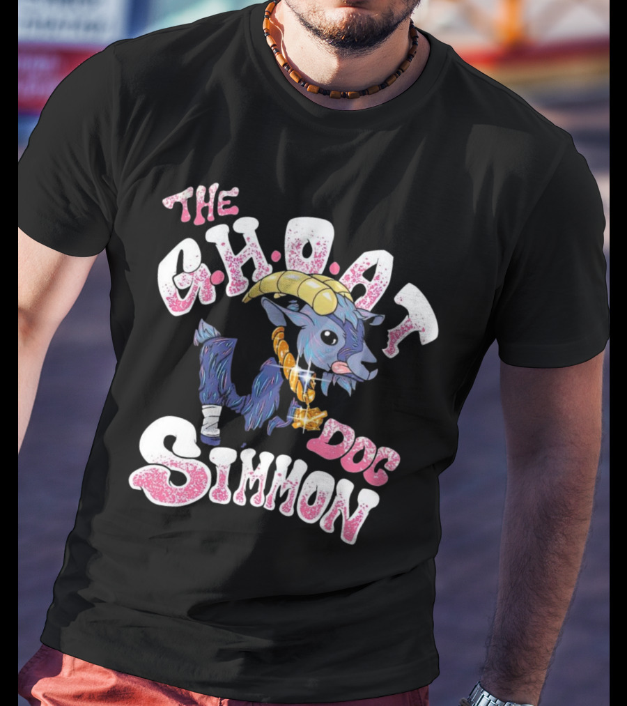 The Ghoat Dog Simmon Goat Cartoon With Gold Chain T-Shirt
