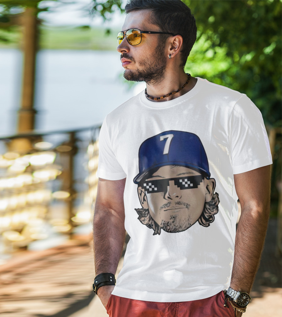 Bobby Witt Jr. Deal With It Kansas City Royals Pixelated Glasses Cap Number 7 T-Shirt