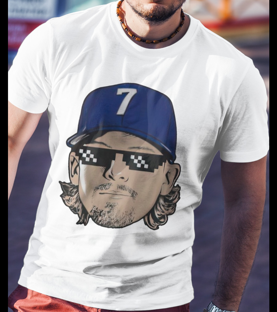 Bobby Witt Jr. Deal With It Kansas City Royals Pixelated Glasses Cap Number 7 T-Shirt