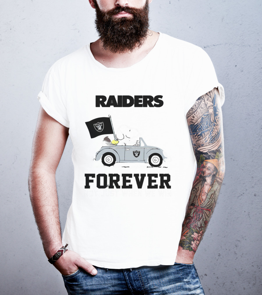 Raiders Forever Not Just When We Win Snoopy Woodstock Car T-Shirt
