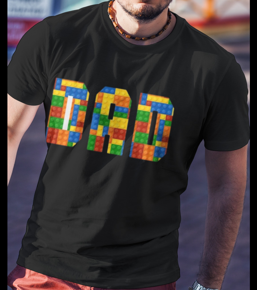 Lego Brick Style Dad Builders T-Shirt