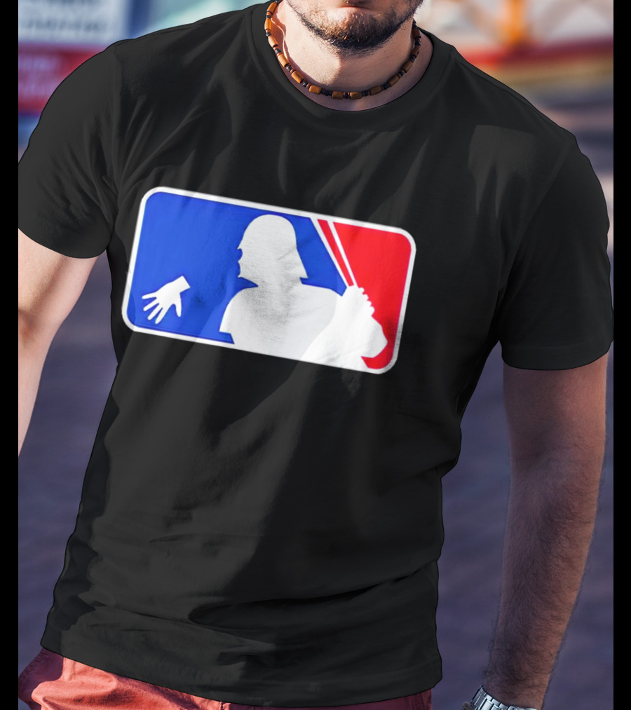 Darth Vader MLB Parody Silhouette With Baseball Bat And Hand T-Shirt