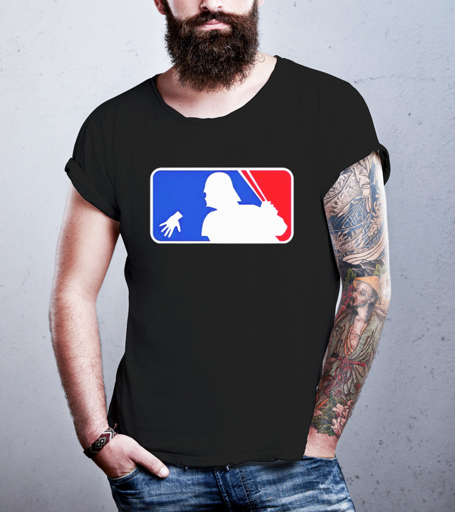 Darth Vader MLB Parody Silhouette With Baseball Bat And Hand T-Shirt