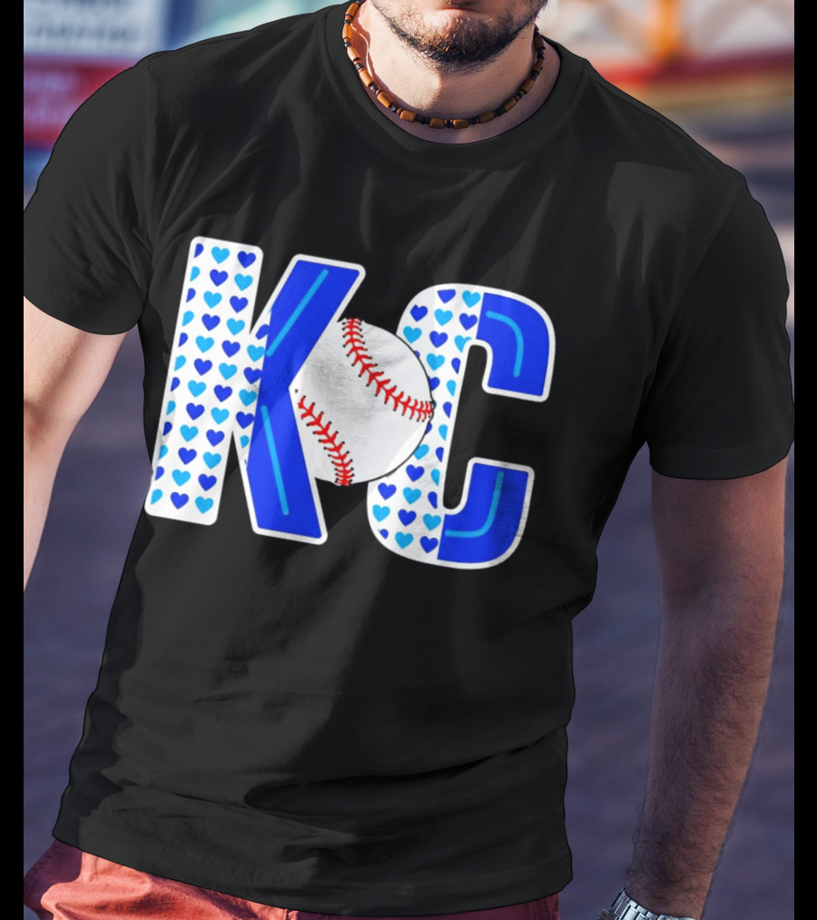 KC Heart Baseball Royals MLB T-Shirt