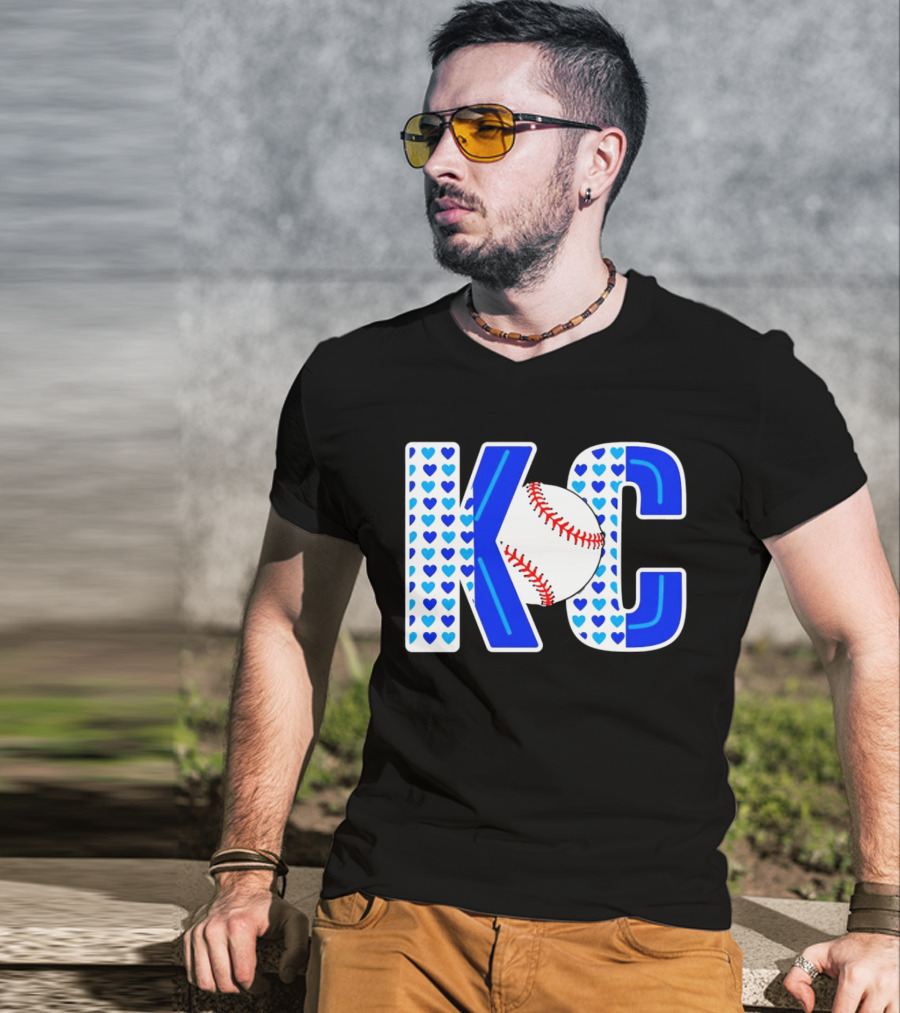 KC Heart Baseball Royals MLB T-Shirt