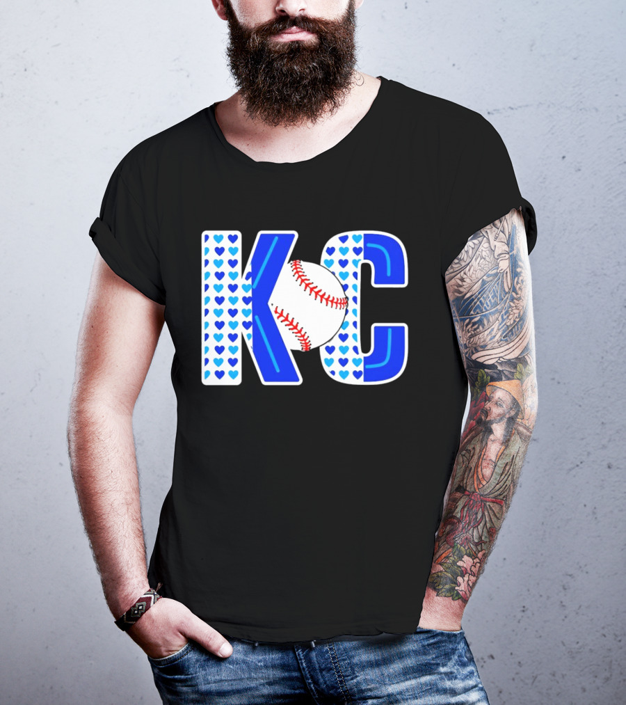 KC Heart Baseball Royals MLB T-Shirt