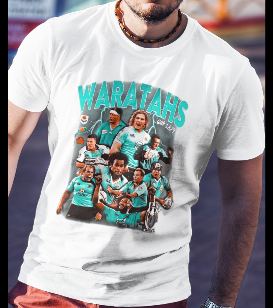Waratahs Est 1874 Rugby Legends Portrait Featuring HSBC Team Players T-Shirt