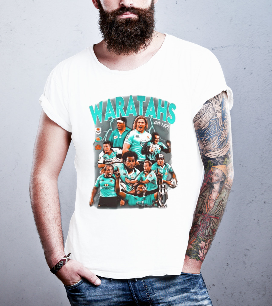 Waratahs Est 1874 Rugby Legends Portrait Featuring HSBC Team Players T-Shirt