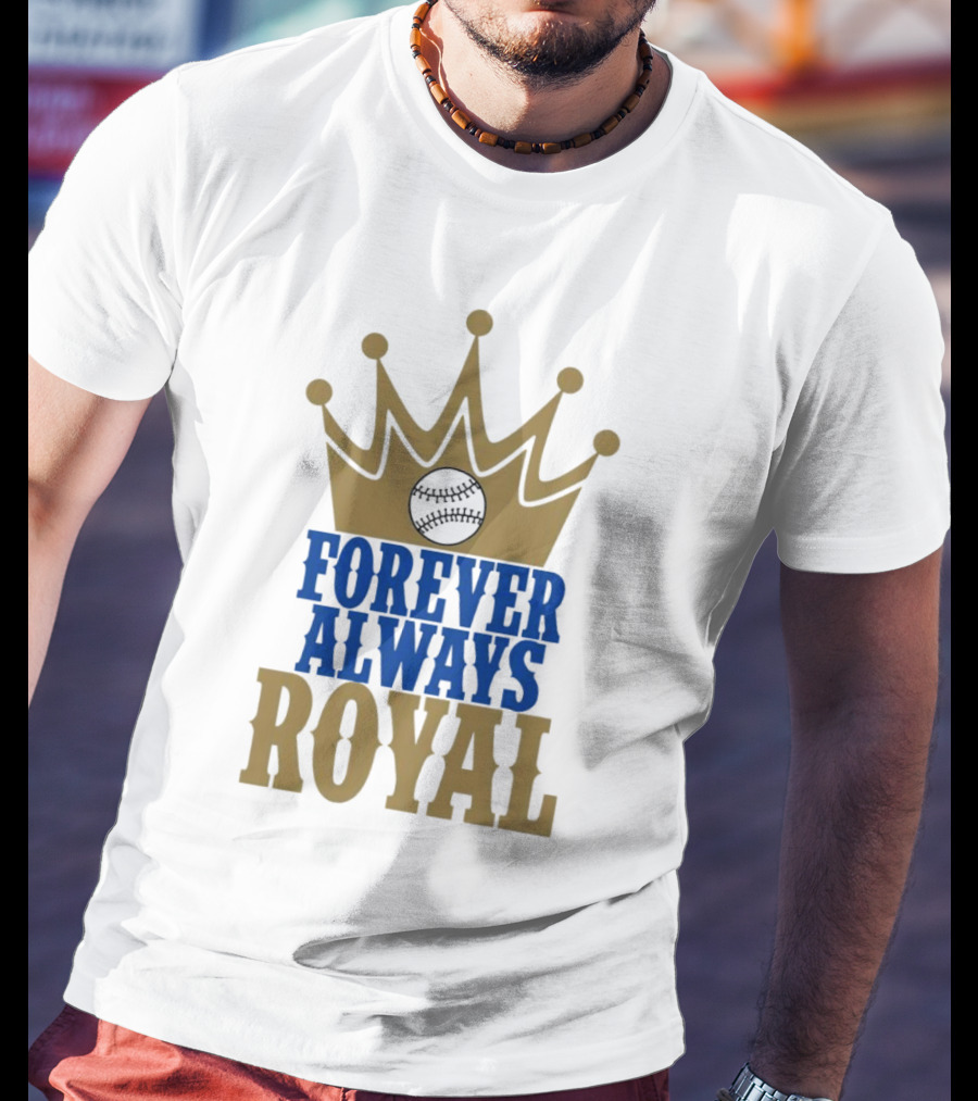 Forever Always Royal Crown Baseball T-Shirt