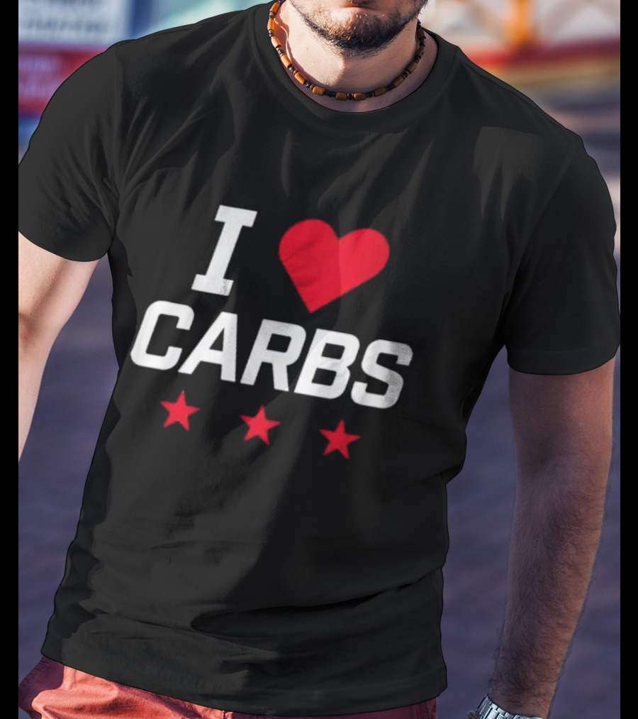 I Love Carbs Washington Capitals Fan Shirt With Red Heart And Three Stars T-Shirt