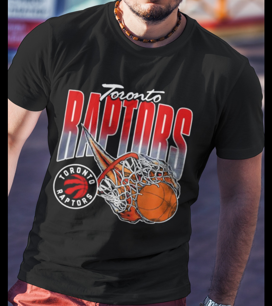 Toronto Raptors Basketball Flaming Net T-Shirt