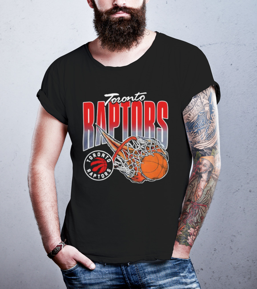 Toronto Raptors Basketball Flaming Net T-Shirt