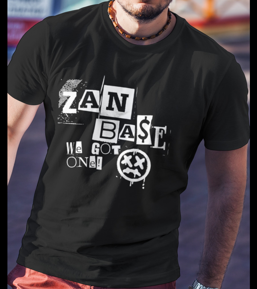 Zan Base We Got One Grunge Collage With Drip Face T-Shirt