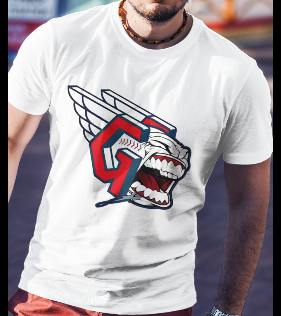 Cleveland Guardians Wings Logo With Fierce Expression T-Shirt