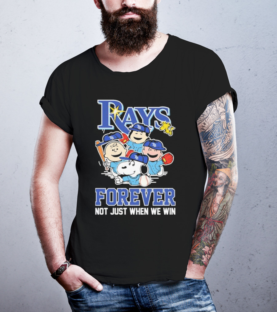 Tampa Bay Rays Peanuts Characters Baseball Forever Not Just When We Win T-Shirt