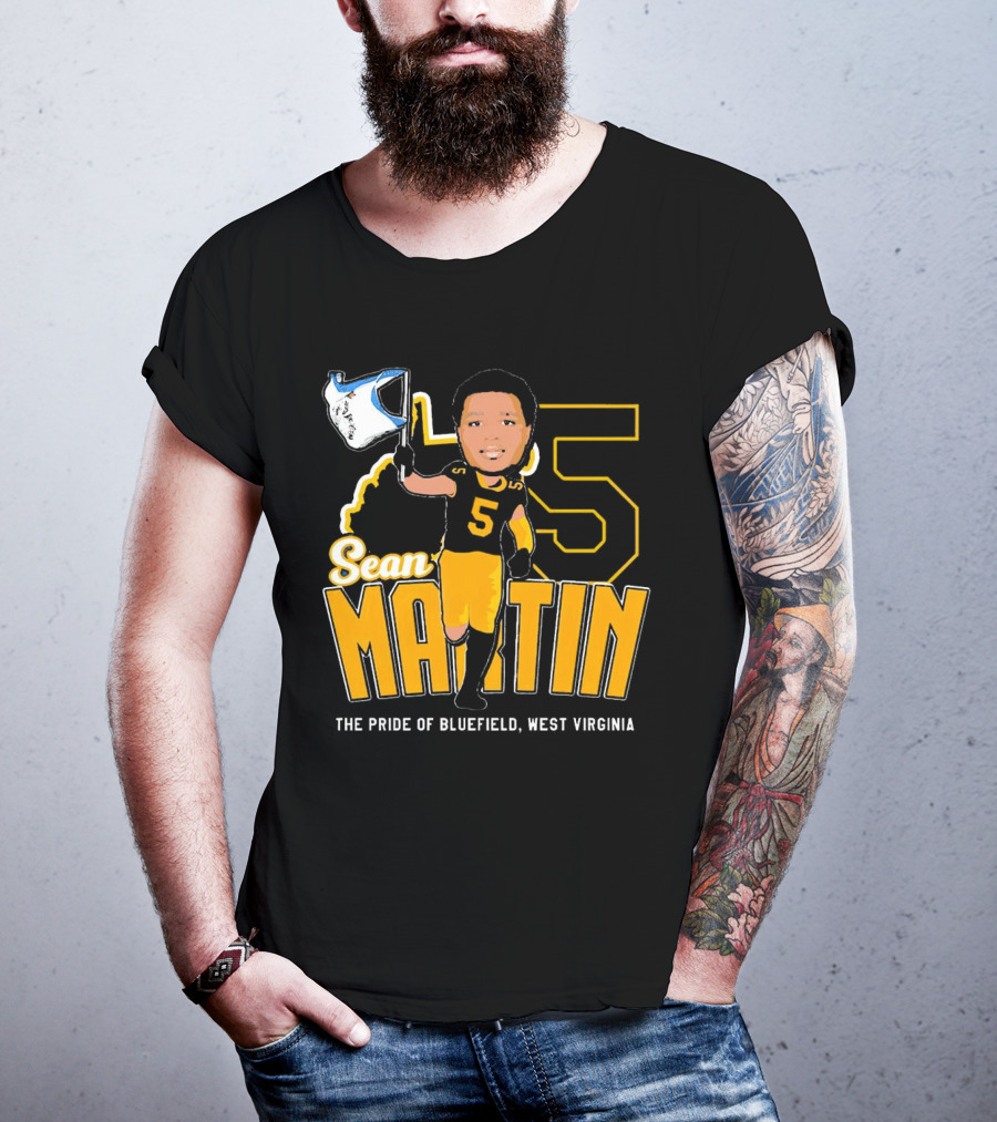 Sean Martin Number 5 The Pride Of Bluefield West Virginia Mountaineers Football T-Shirt