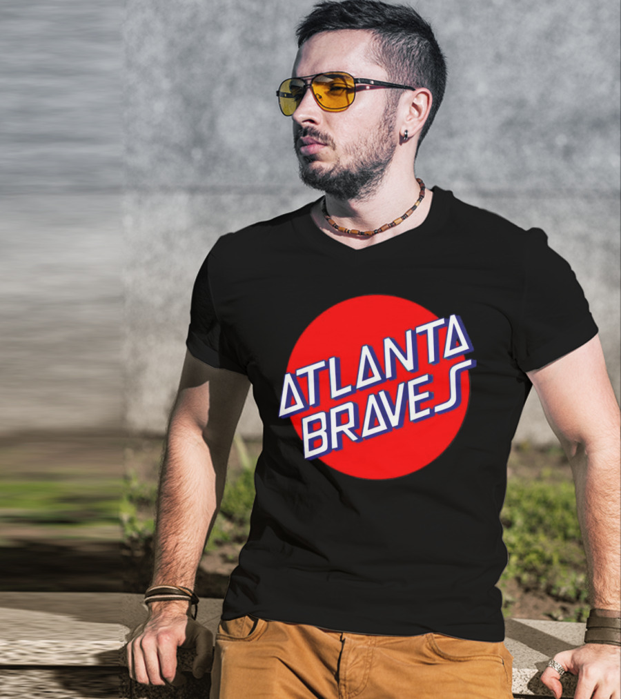 Matt Olson Santa Cruz Skateboards Atlanta Braves Logo Red Circle T-Shirt