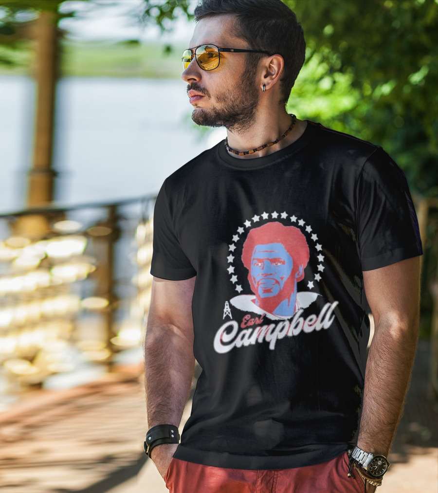 Earl Campbell Houston Oilers Retro Football Icon Stars T-Shirt