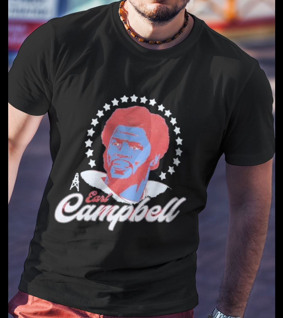 Earl Campbell Houston Oilers Retro Football Icon Stars T-Shirt