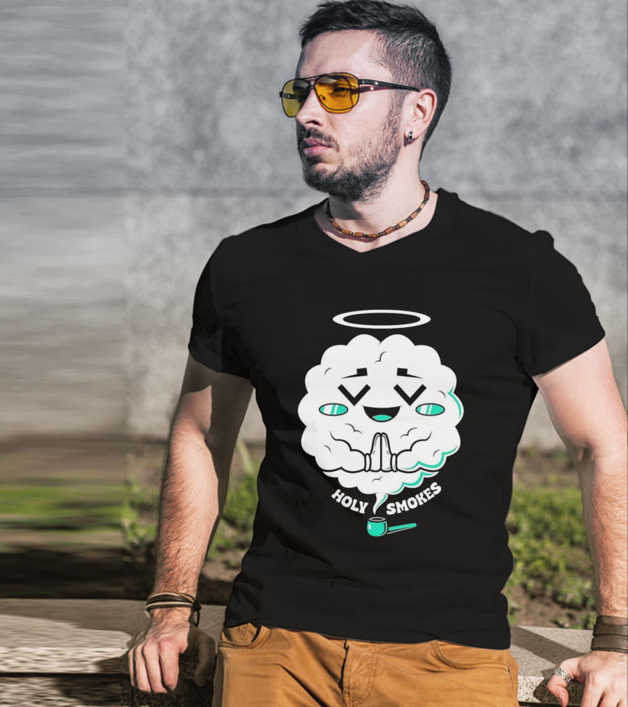 Holy Smokes Cloud With Halo And Pipe T-Shirt