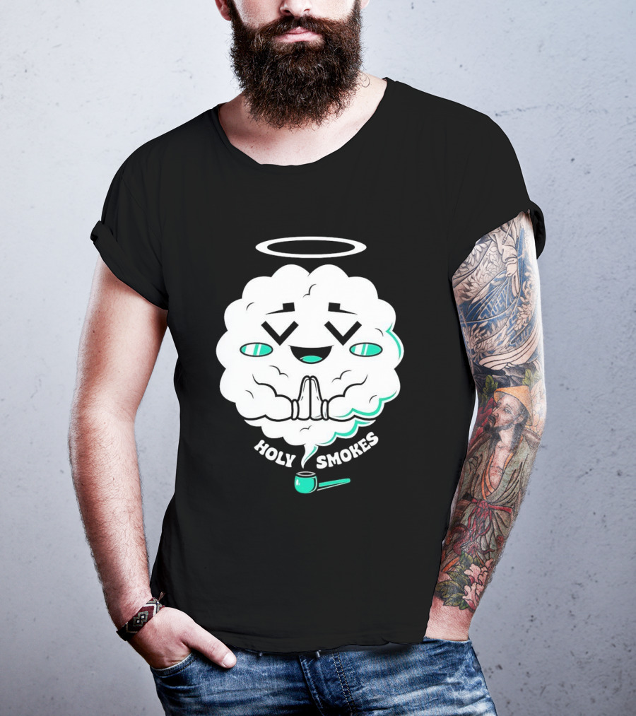 Holy Smokes Cloud With Halo And Pipe T-Shirt
