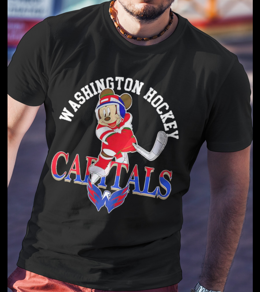 Washington Capitals Mickey Mouse Hockey Player T-Shirt