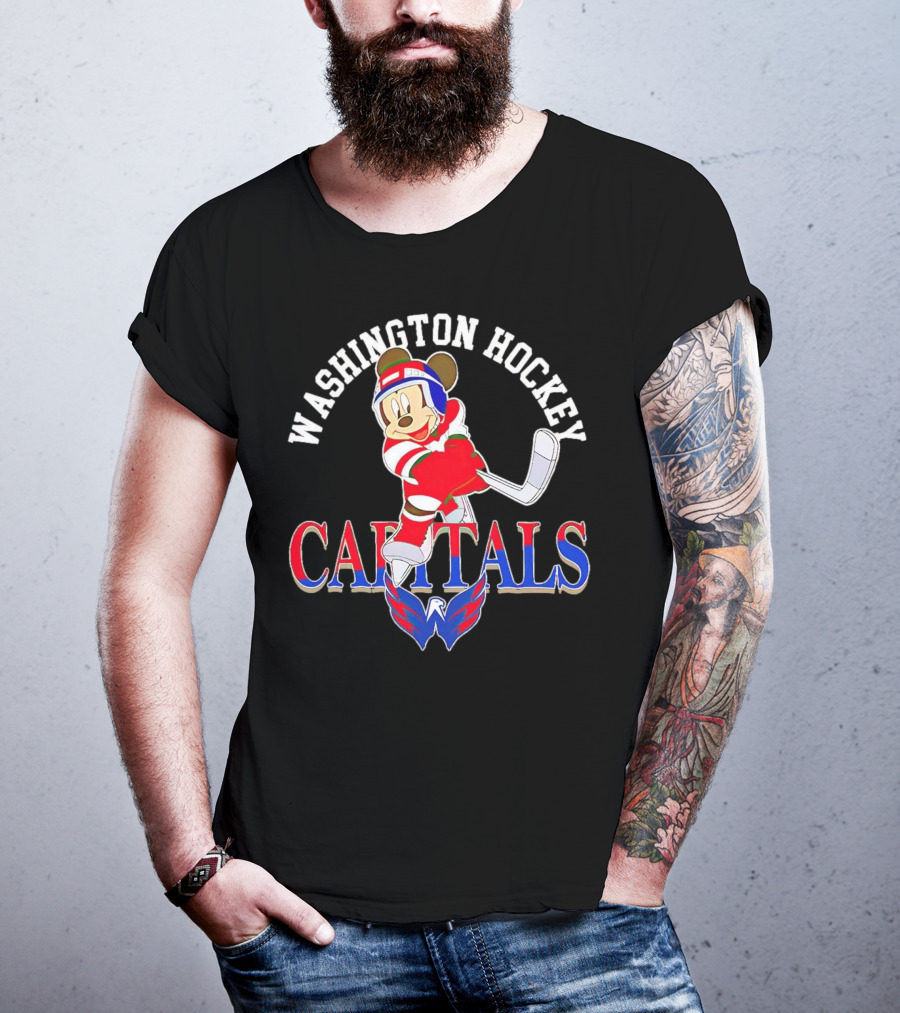 Washington Capitals Mickey Mouse Hockey Player T-Shirt