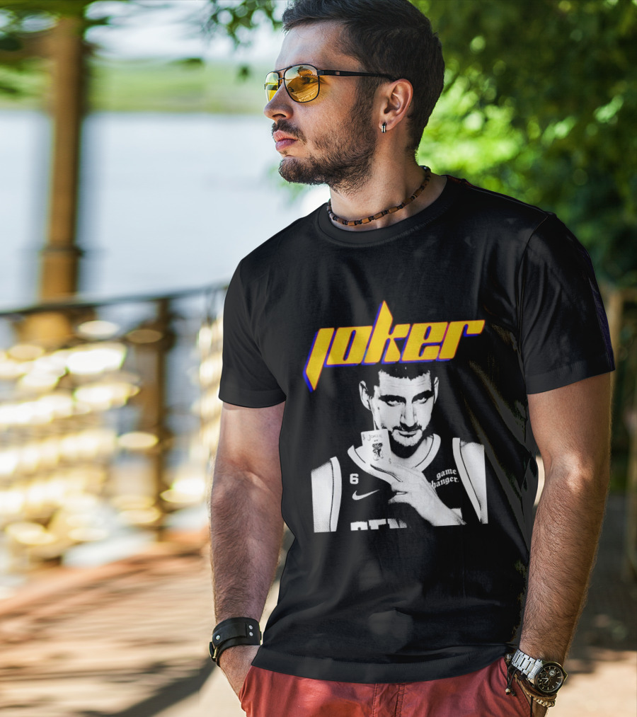 Nikola Jokic Joker Card Game Changer 6 Denver Basketball T-Shirt