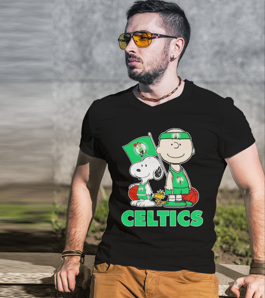 Celtics Snoopy And Charlie Brown Basketball Team Spirit T-Shirt