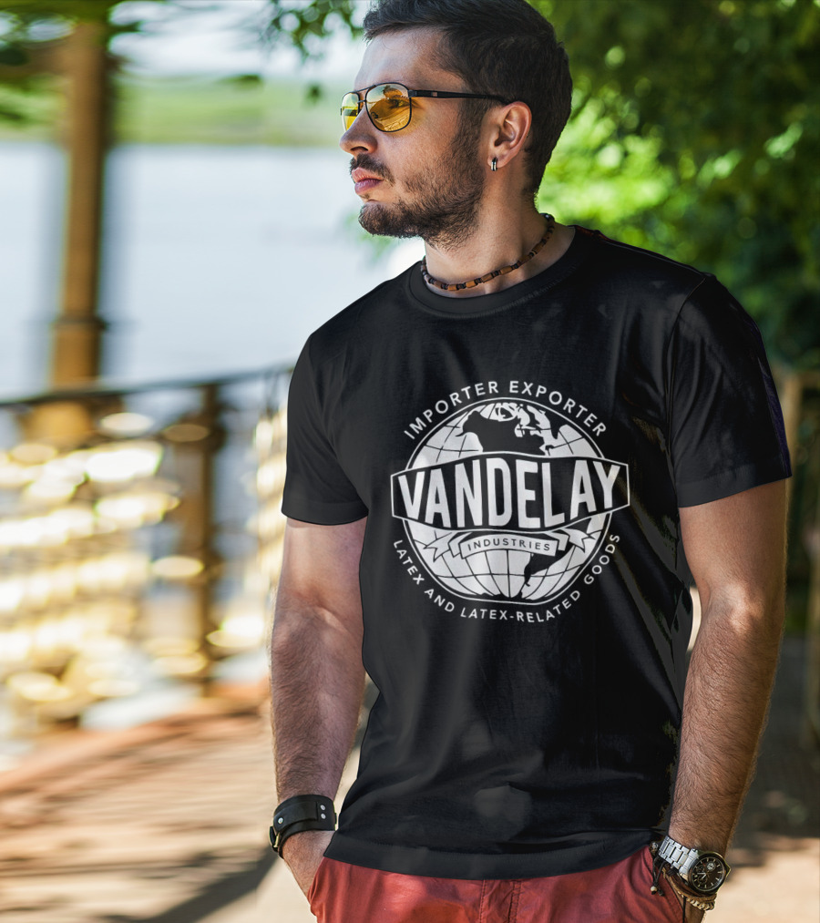 Vandelay Industries Importer Exporter Latex And Latex-Related Goods Globe T-Shirt
